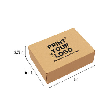 Kraft Literature Mailer 9" x 6 1/2" x 2 3/4" - with Custom Logo