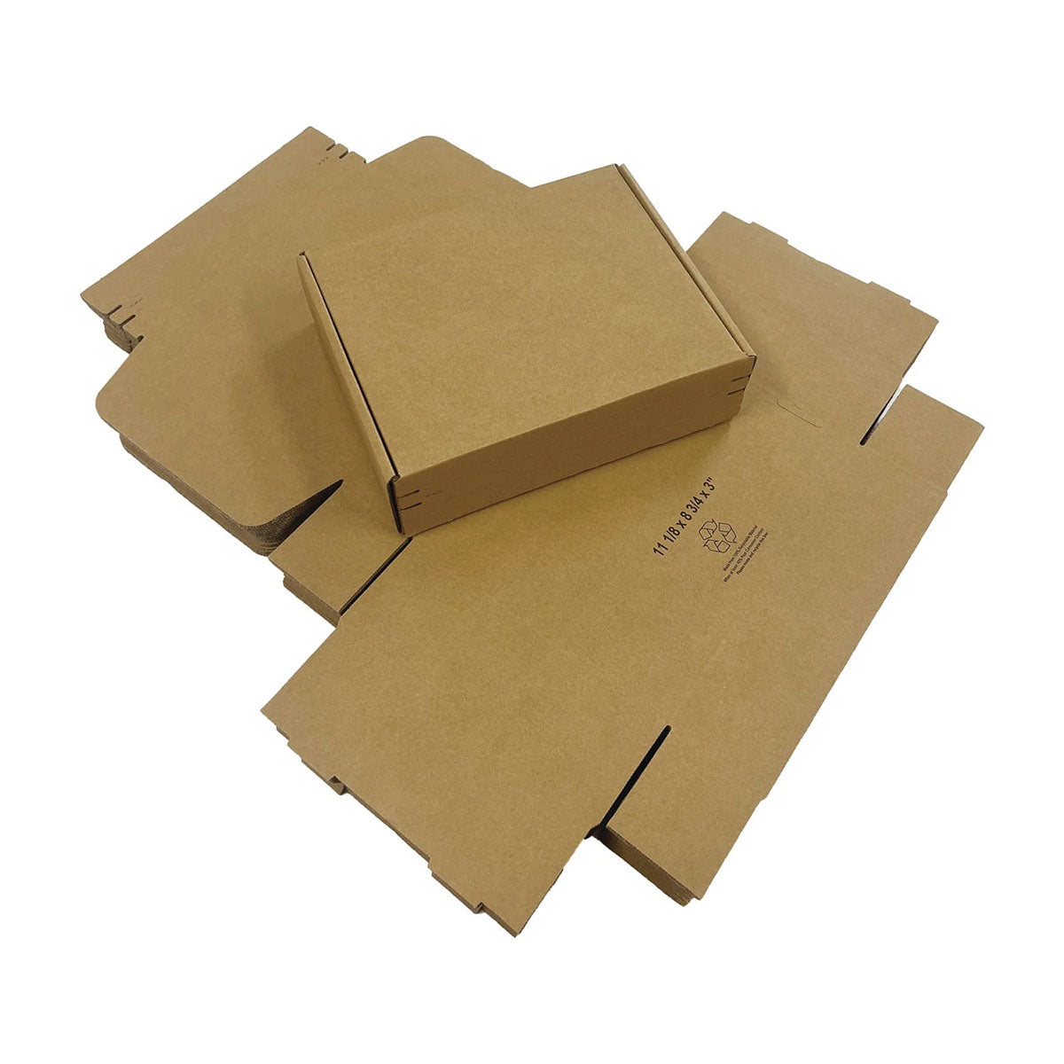 Kraft Mailer Box 11.125" x 8.75" x 3" with Self-Seal Tape - Custom One Colour Screen Printed Logo