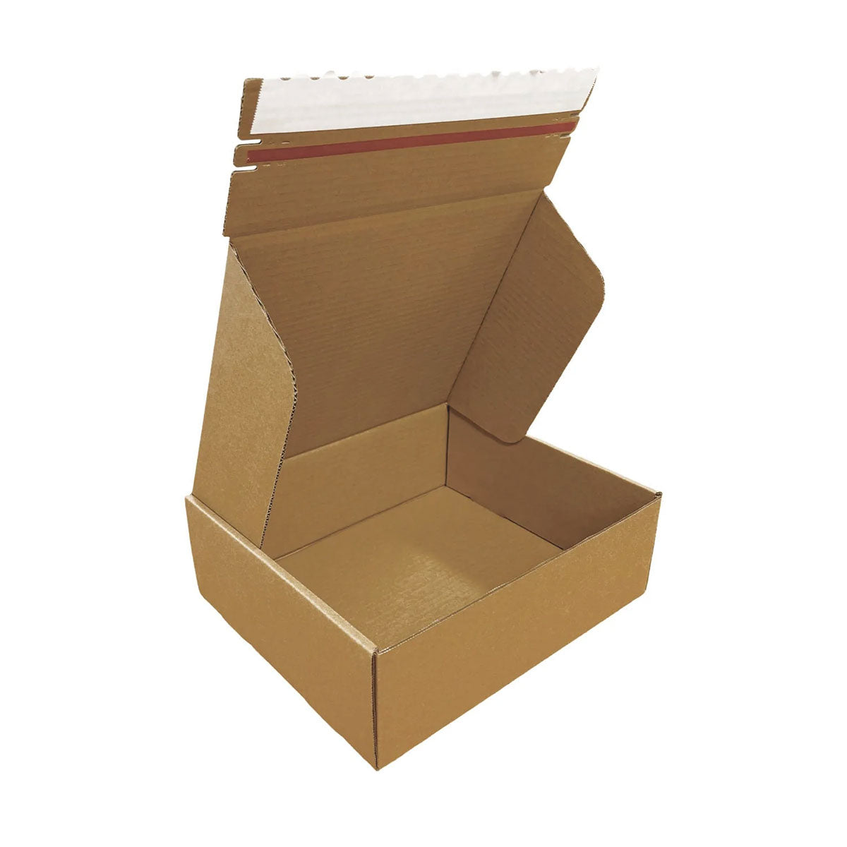Kraft Mailer Box 12" x 10" x 4" with Self-Seal Tape - Custom One Colour Screen Printed Logo
