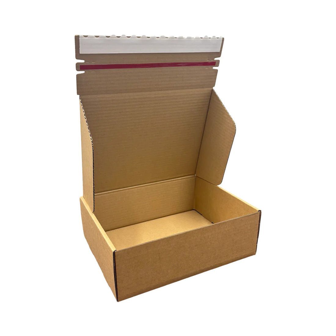 Kraft Mailer Box 12" x 9" x 4" with Self-Seal Tape - Custom One Colour Screen Printed Logo