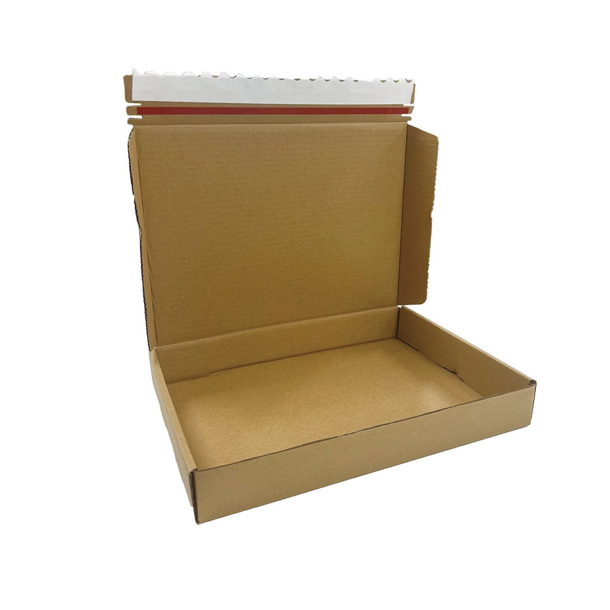 Kraft Mailer Box 14" x 10" x 2" with Self-Seal Tape - Custom One Colour Screen Printed Logo
