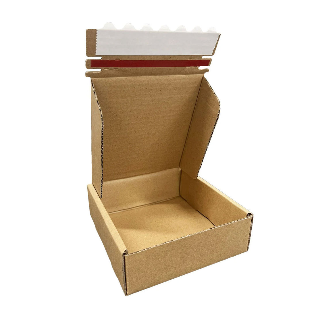 Kraft Mailer Box 6" x 6" x 2" with Self-Seal Tape - Custom One Colour Screen Printed Logo