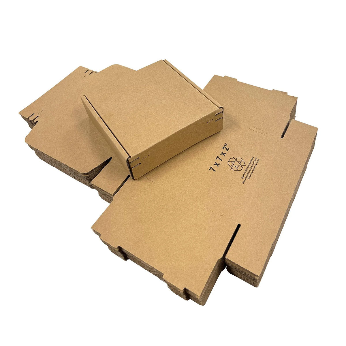 Kraft Mailer Box Self-Seal 7" x 7" x 2" - Custom One Colour Screen Printed Logo