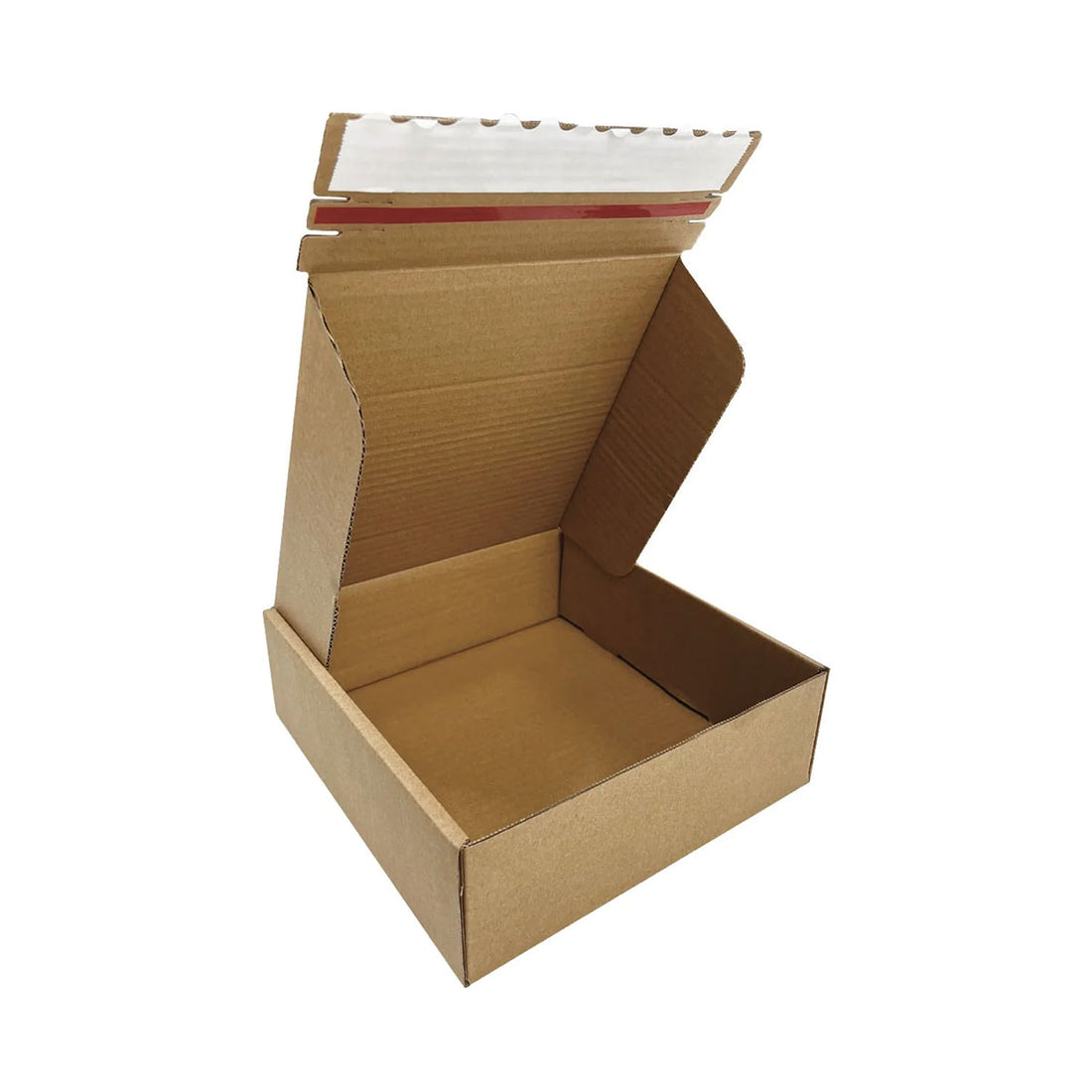 Kraft Mailer Box 8" x 8" x 3" with Self-Seal Tape - Custom One Colour Screen Printed Logo