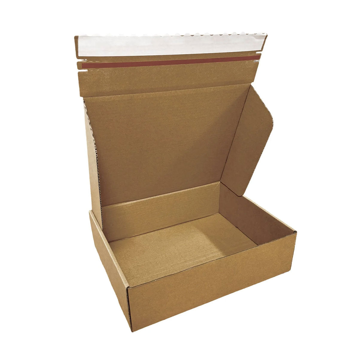 Kraft Mailer Box 14.25" x 11.25" x 4" with Self-Seal Tape - Custom One Colour Screen Printed Logo