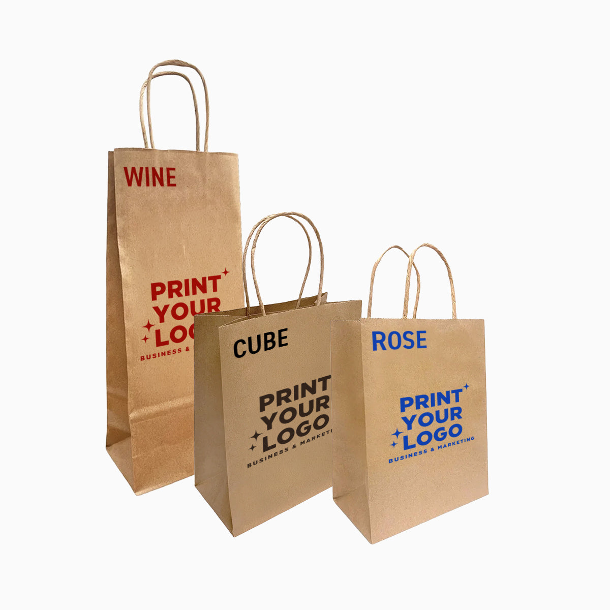 Small Kraft Paper Bag with Logo – Custom Retail Shopping Bag