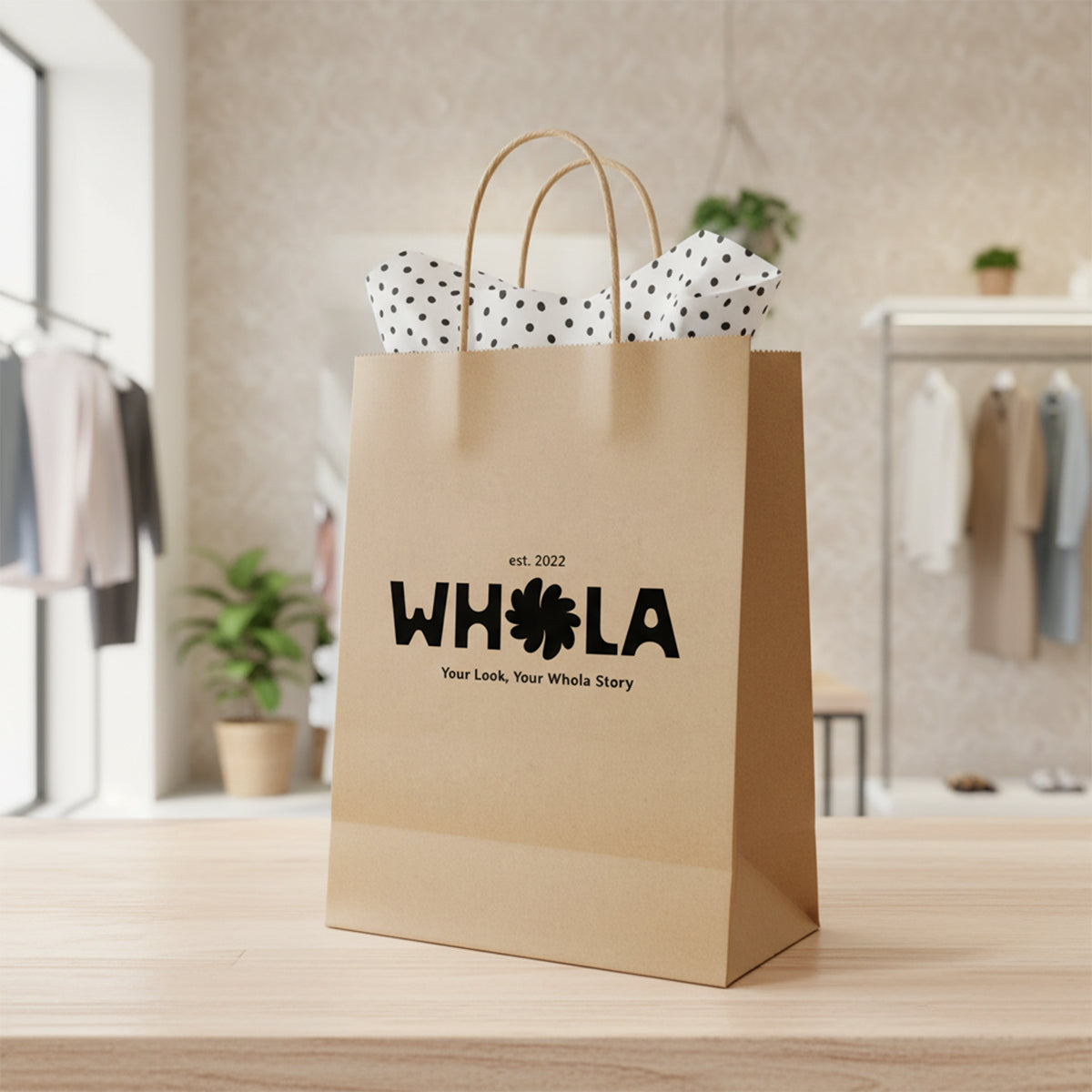 Small Kraft Paper Bag with Logo – Custom Retail Shopping Bag