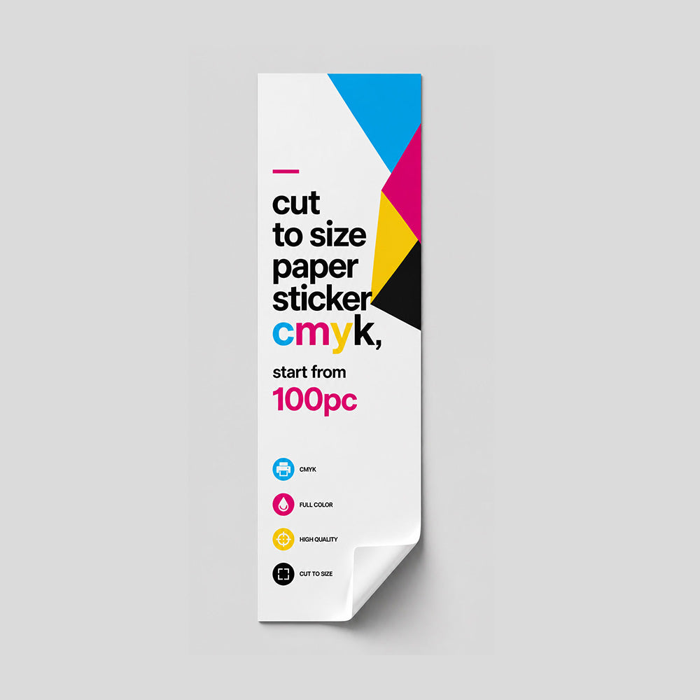 Cut to Size Paper Sticker | 2" x 8”