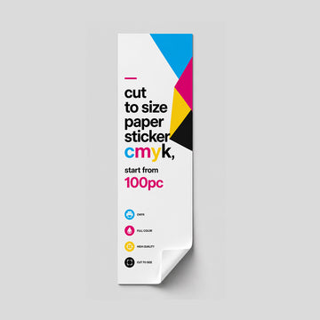 Cut to Size Paper Sticker | 2" x 8”