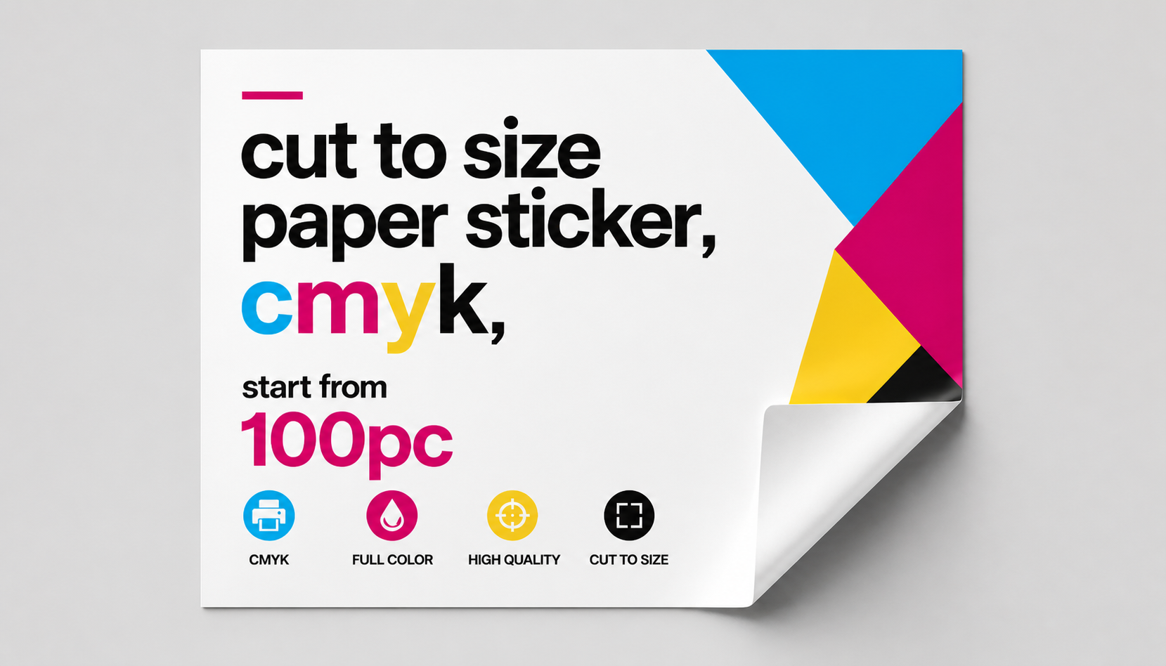 Cut to Size Paper Sticker | 3" x 4”