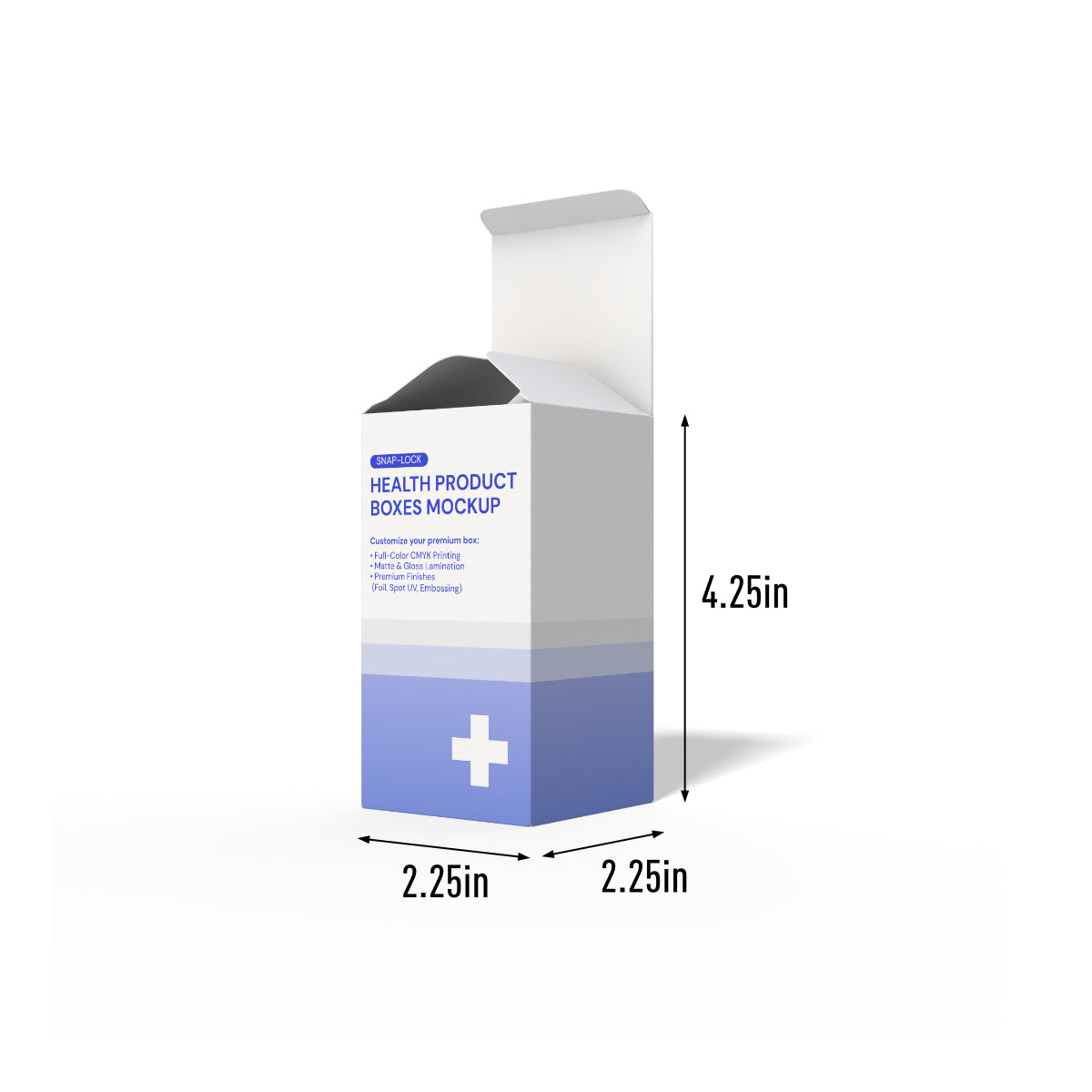 Custom Supplement Bottle Box – 60-90 Capsules-2.25" x 2.25" x 4.25"