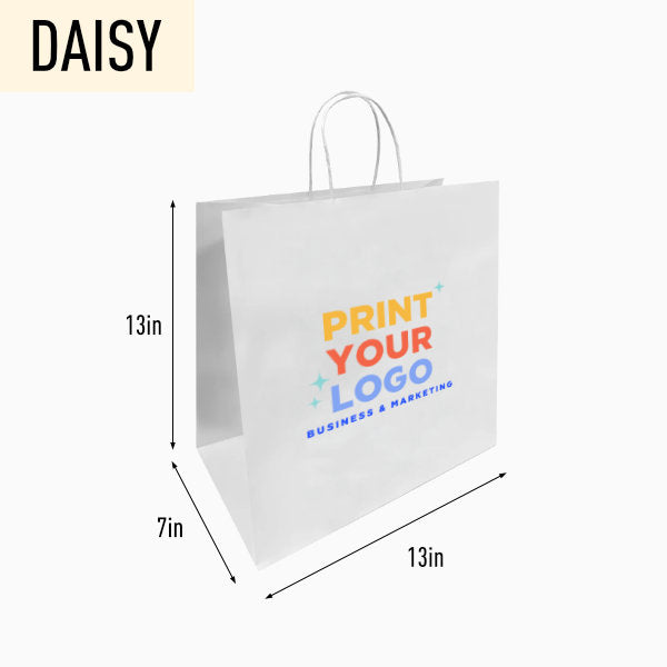 Large White Paper Bag with Full-Color Digital Print for Retail Brands