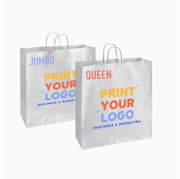 XLarge White Paper Bag with Full Colour Digital Printing Logo