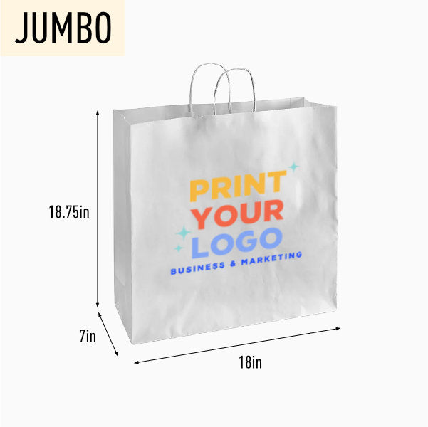 XLarge White Paper Bag with Full Colour Digital Printing Logo
