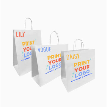 Large White Paper Bag with Full-Color Digital Print for Retail Brands