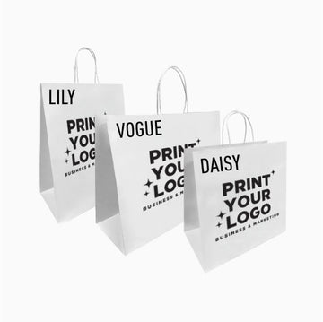 Large White Paper Bag with Screen Printing Logo |  Custom Retail Shopping Bag for Brands
