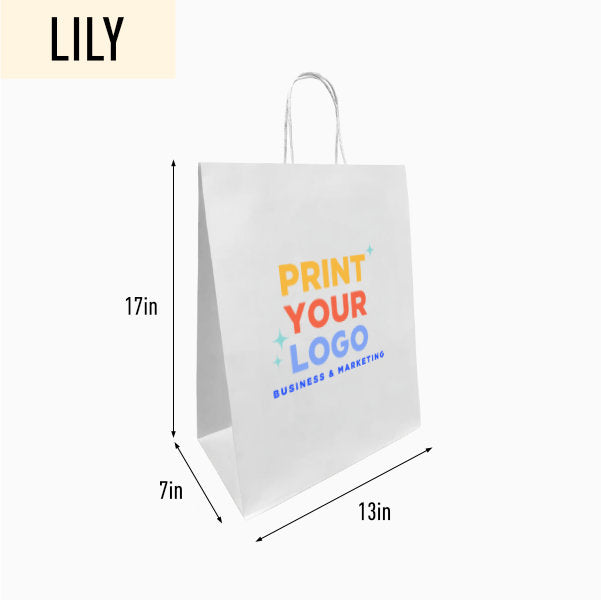 Large White Paper Bag with Full-Color Digital Print for Retail Brands