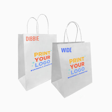 Medium White Paper Bag with Full-Color Digital Print for Retail Brands