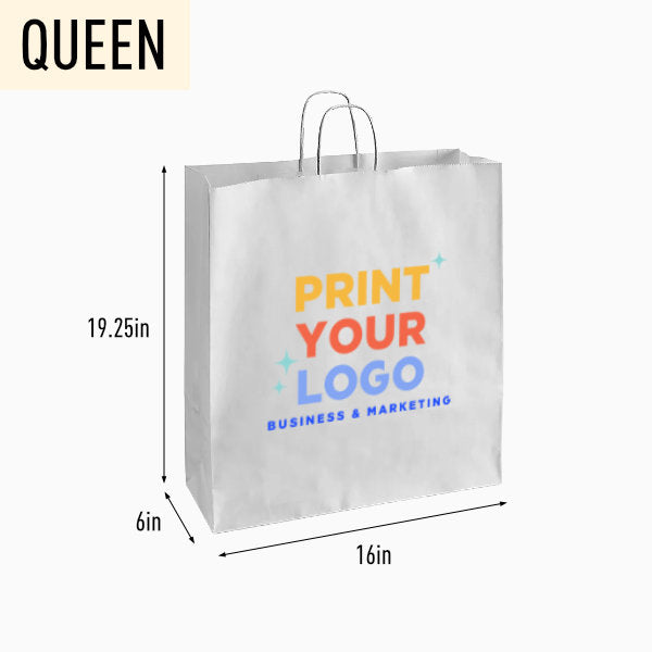 XLarge White Paper Bag with Full Colour Digital Printing Logo