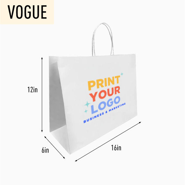 Large White Paper Bag with Full-Color Digital Print for Retail Brands