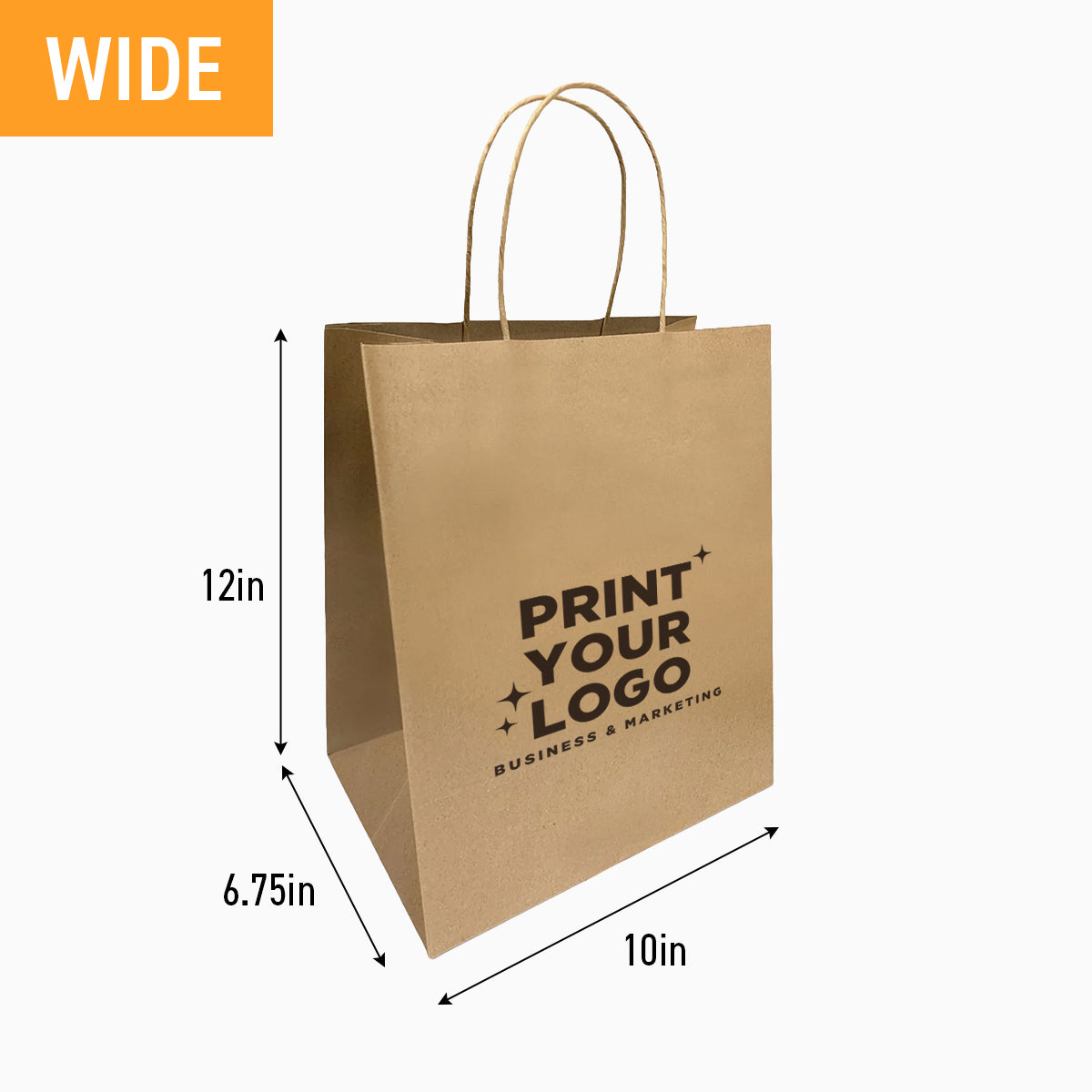 Medium Kraft Paper Bag with Logo – Custom Retail Shopping Bag for Brands