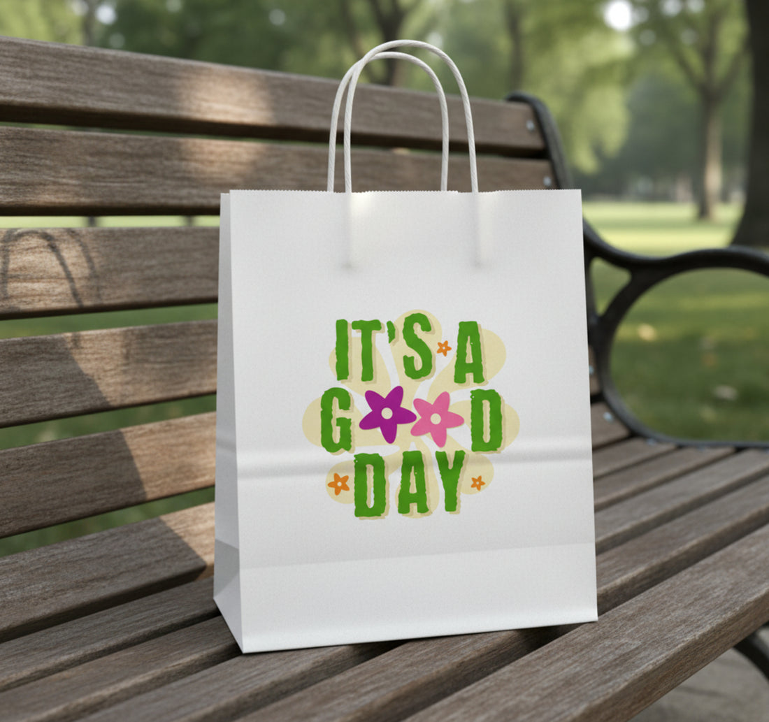 XLarge White Paper Bag with Full Colour Digital Printing Logo