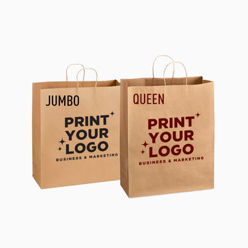 Extra Large Kraft Paper Bag with Screen Printing Logo | Custom Retail Shopping Bag for Brands